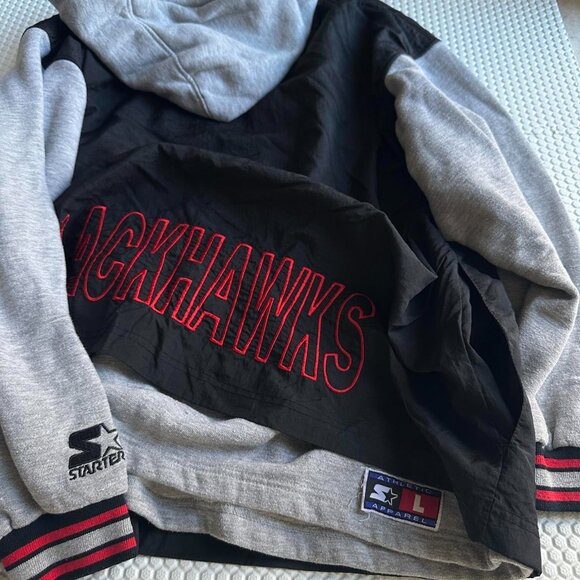 Vintage Starter Chicago Blackhawks Jacket Sports Sweater NHL Hockey Windbreaker - Picture 3 of 7